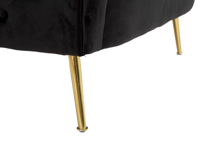 Mauro Ferretti Bucarest Bank van zwarte stof met gouden poten