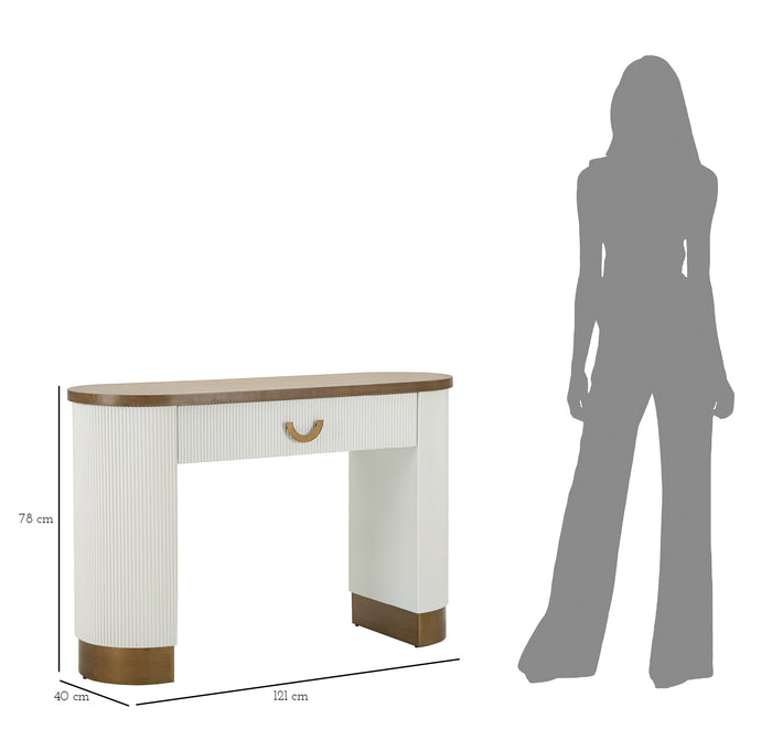 Mauro Ferretti Tolosa Console in wit en bruin hout