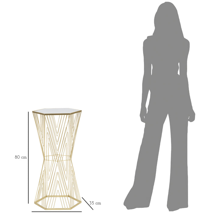 Mauro Ferretti Lines Telefoonrek in goud metaal en spiegel