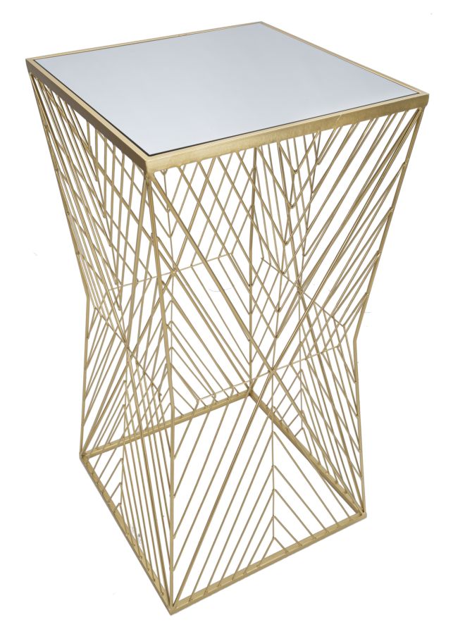 Mauro Ferretti Lines Telefoonrek in goud metaal en spiegel