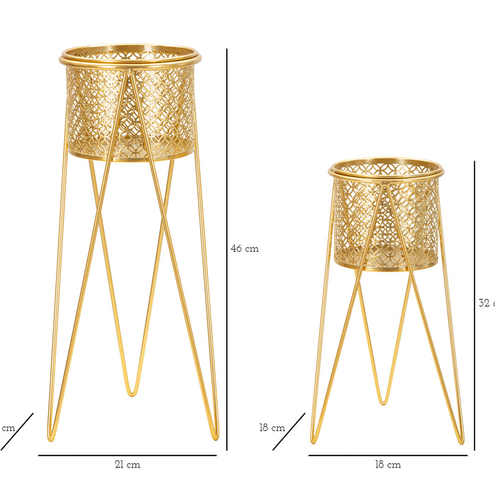 Mauro Ferretti Lines Telefoonrek in goud metaal en spiegel