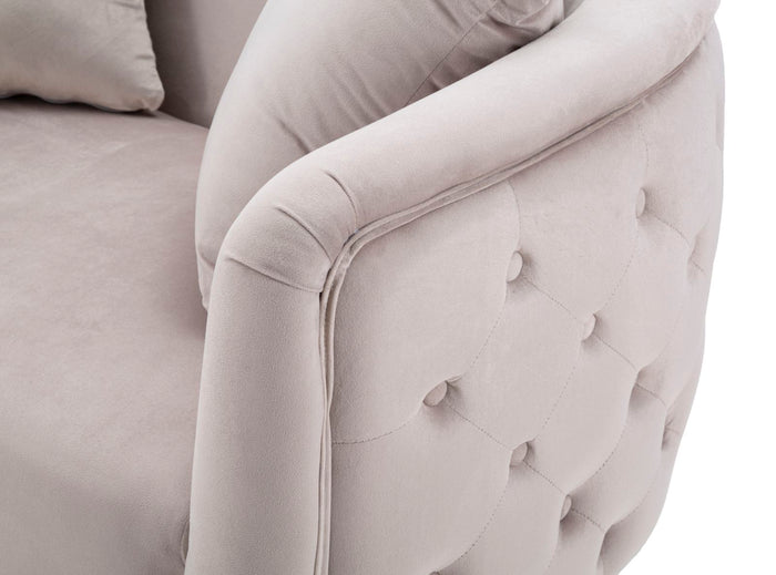 Mauro Ferretti Bucarest 2-zitsbank van grijze stof met gouden poten