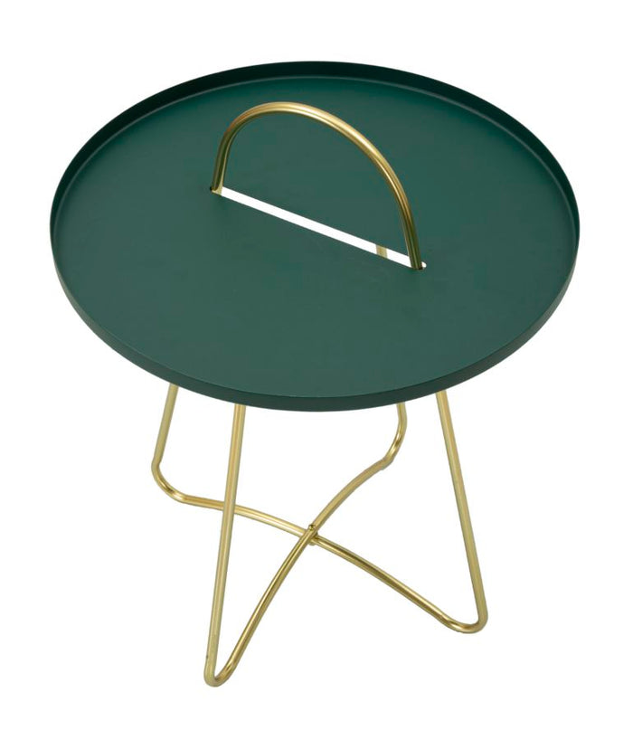 Mauro Ferretti Grent Metalen tafel in groen en goud