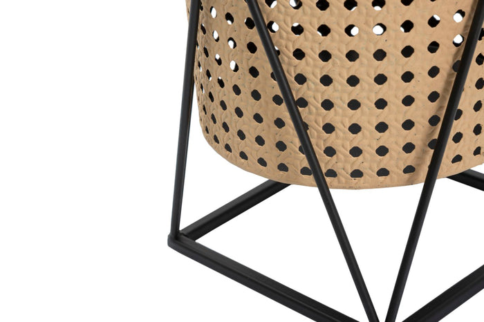 Mauro Ferretti Osaka Set van 2 vaashouders in beige en zwart metaal