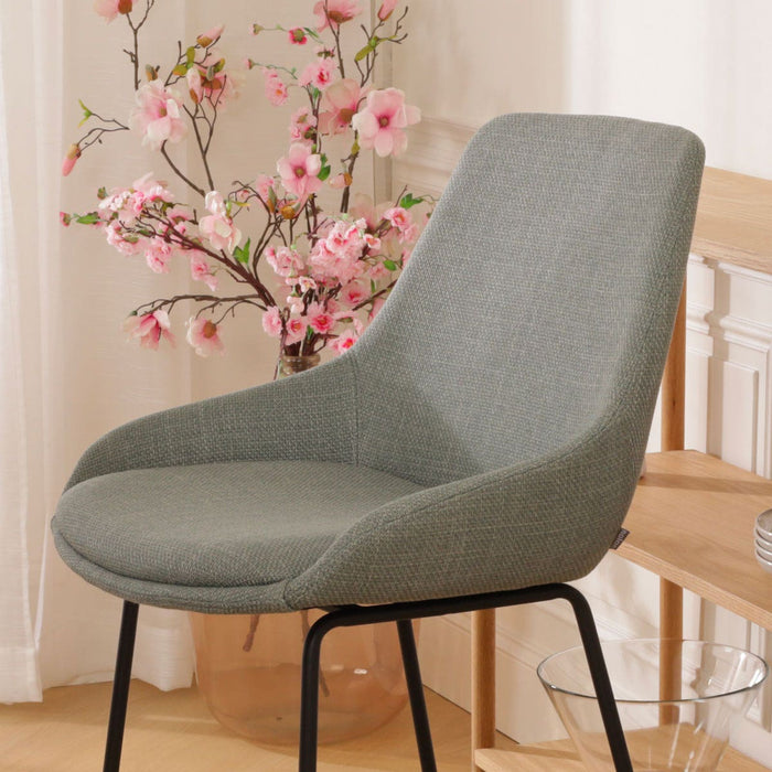 Nolon Nino-Isa Barkruk Saliegroen - Stof - Zwart Onderstel - 75 cm