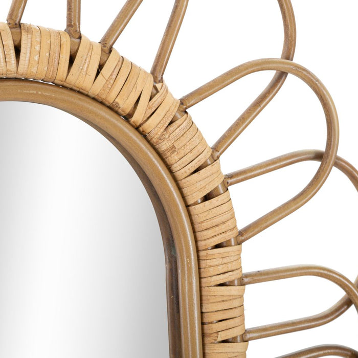 Mauro Ferretti Panama Wandspiegel in metaal en bruin rotan