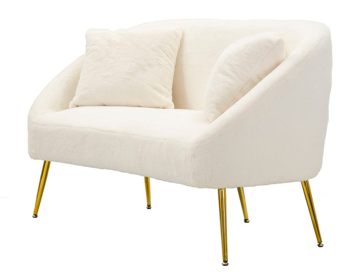 Mauro Ferretti Soffy Sofa 2 stoelen in metaal en witte stof