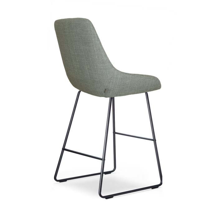 Nolon Nino-Isa Barkruk Saliegroen - Stof - Zwart Onderstel - 75 cm
