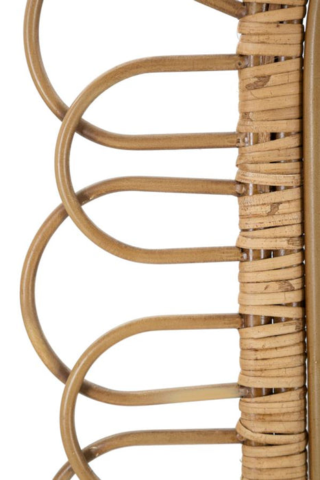 Mauro Ferretti Panama Wandspiegel in metaal en bruin rotan