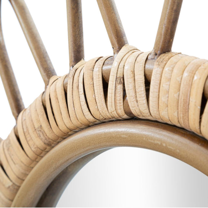 Mauro Ferretti Panama Wandspiegel in metaal en bruin rotan