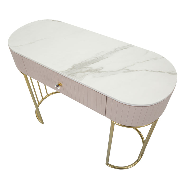 Mauro Ferretti Montpellier Console in metalen stof hout goud wit roze