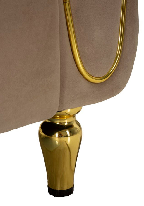 Mauro Ferretti Alma Sofa 2 plaatsen in metaal en fluwelen tortora