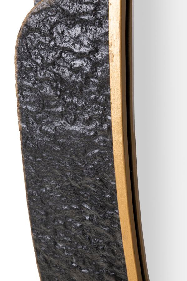 Mauro Ferretti Art Wandspiegel in goud en grijs metaal