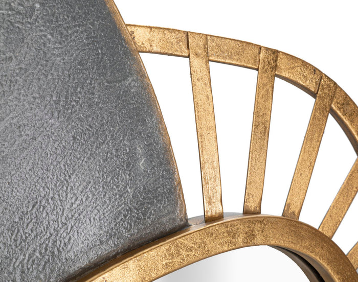 Mauro Ferretti Art Wandspiegel in goud en grijs metaal