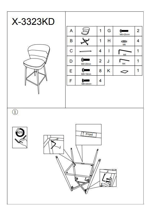 Mauro Ferretti Losanna Set van 2 stoffen barkrukken
