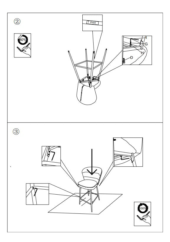Mauro Ferretti Losanna Set van 2 stoffen barkrukken