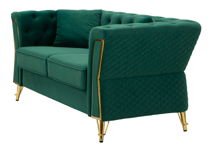 Mauro Ferretti Emy Bank in metaal en groen fluweel met kussens