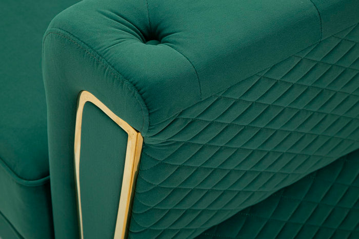 Mauro Ferretti Emy Bank in metaal en groen fluweel met kussens