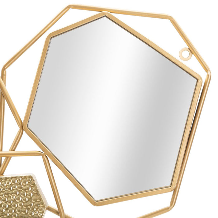 Mauro Ferretti Stone Geometrische wandspiegel in goud metaal