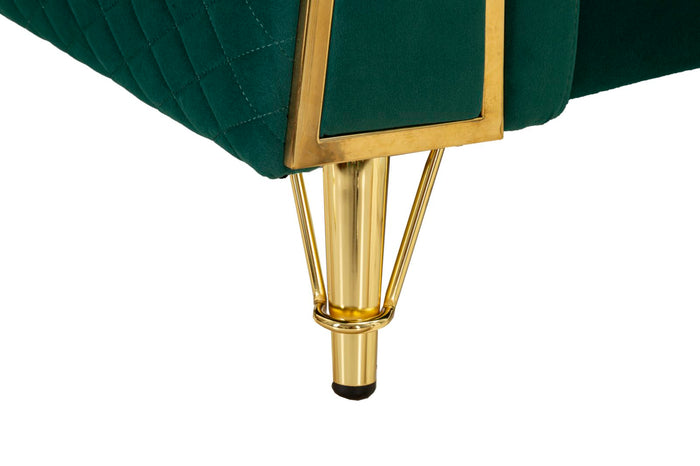 Mauro Ferretti Emy Bank in metaal en groen fluweel met kussens