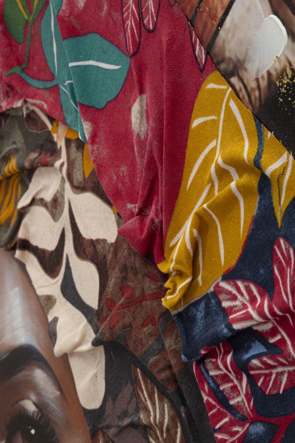 Mauro Ferretti Schilderij op canvas veelkleurige vrouw met frame