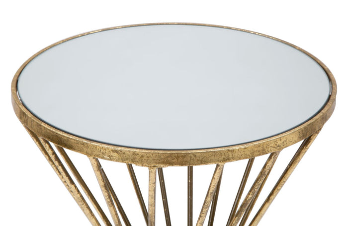 Mauro Ferretti Hypnos Tafel in goud metaal met spiegel