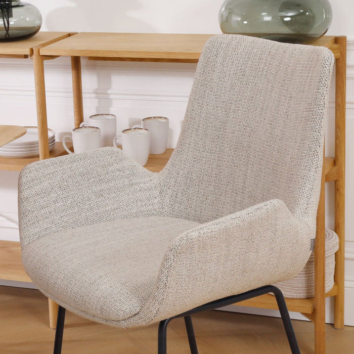 Nolon Nino-Eef Barkruk Beige Gemêleerd - met Armleuning - Zwart - 75