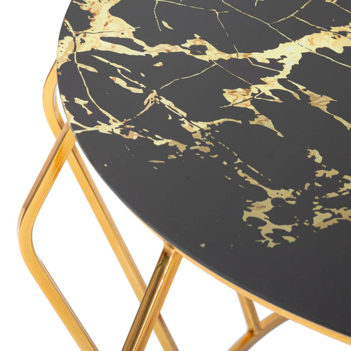 Mauro Ferretti Histor Salontafel in goud metaal met rond blad