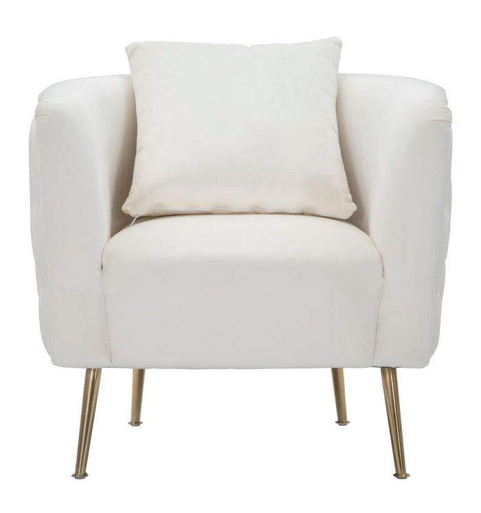 Mauro Ferretti Bucarest Fauteuil in beige stof met gouden poten