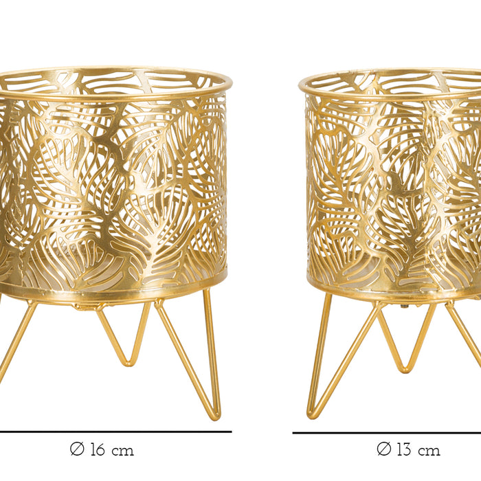 Mauro Ferretti Naty Set van 2 pothouders in goud metaal
