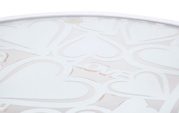 Mauro Ferretti Hearts Set van 2 tafels in wit metaal met vlinders