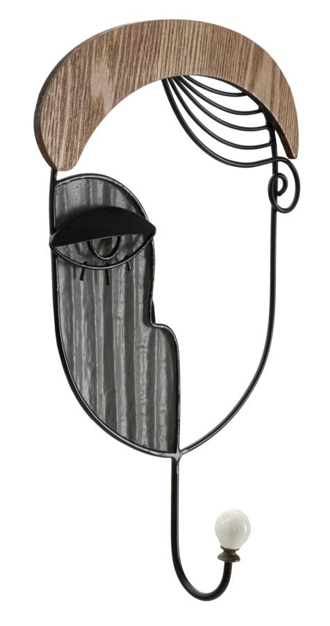 Mauro Ferretti Picassy Wandkapstok in metaal en zwart hout