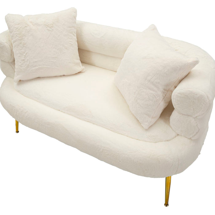 Mauro Ferretti Soffy Sofa 2 stoelen in metaal en witte stof
