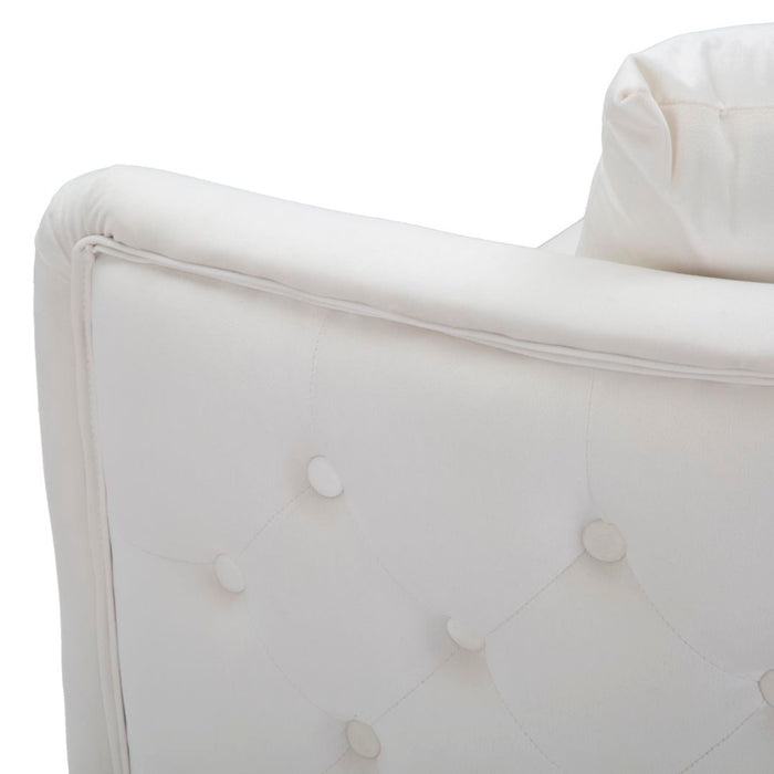 Mauro Ferretti Bucarest 2-zitsbank van beige stof met gouden poten