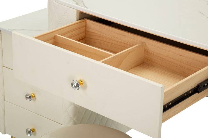 Mauro Ferretti Sharon Imitatie lederen kaptafel met poef