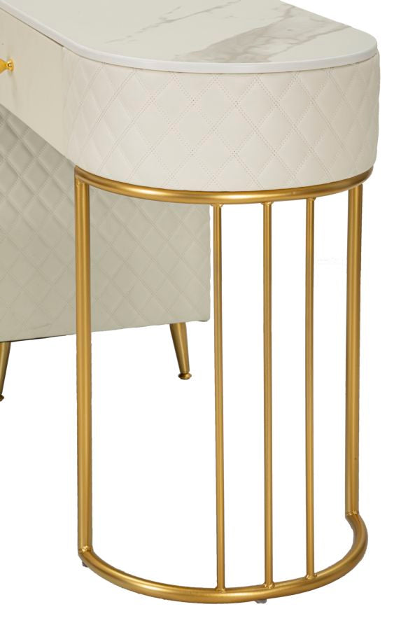 Mauro Ferretti Sharon Imitatie lederen kaptafel met poef