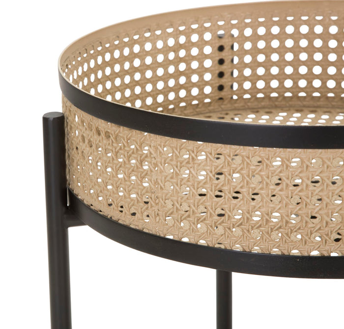 Mauro Ferretti Fuji Set van 2 tafels in bruin en zwart metaal