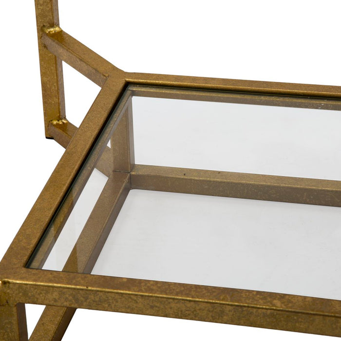 Mauro Ferretti Marble Tafel in goud metaal met witte bovenkant