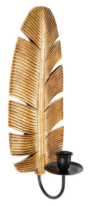 Mauro Ferretti Leaf Wandkandelaar in gouden harsblad