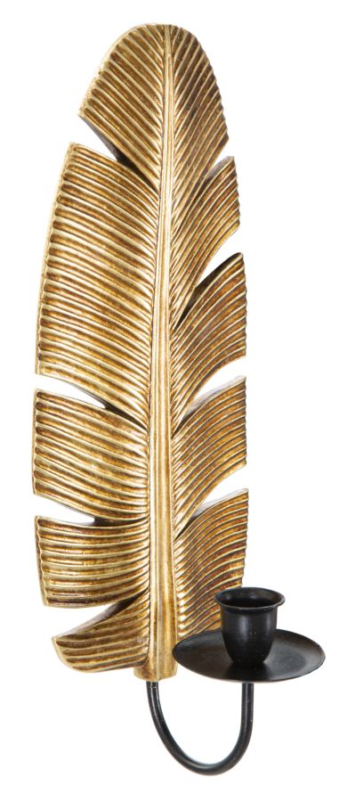 Mauro Ferretti Leaf Wandkandelaar in gouden harsblad