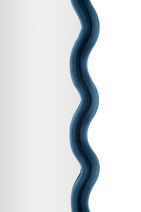 Mauro Ferretti Emily Wandspiegel in blauw fluweel