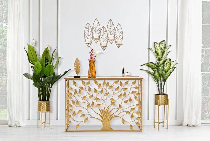 Mauro Ferretti Leaf Wandkandelaar in goud metaal