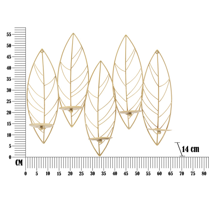 Mauro Ferretti Leaf Wandkandelaar in goud metaal