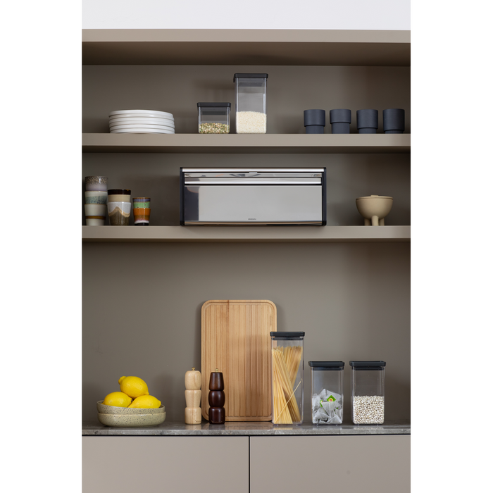 Broodtrommel met klepdeksel - Brilliant Steel