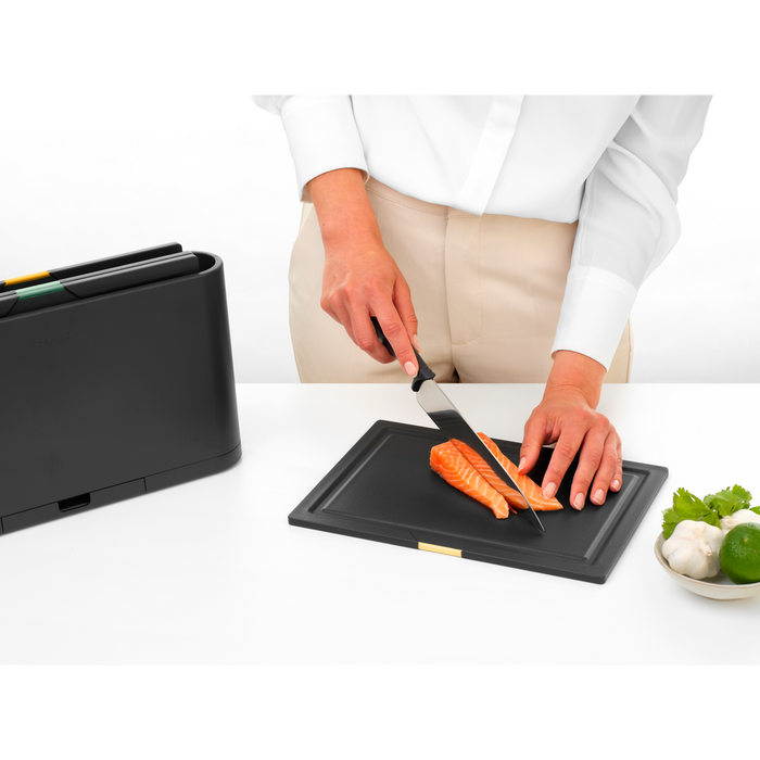 Tasty+ snijplankenset plus houder, 4-delig - Dark Grey