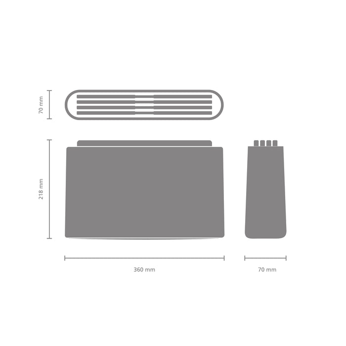 Tasty+ snijplankenset plus houder, 4-delig - Dark Grey