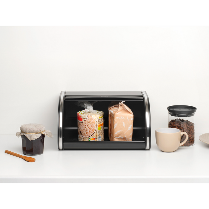 Broodtrommel met schuifdeksel medium - Matt Black