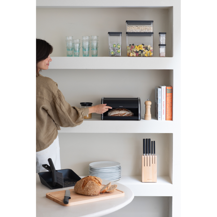 Broodtrommel met schuifdeksel medium - Matt Black