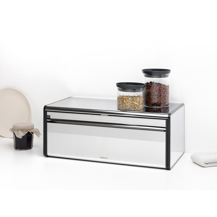 Broodtrommel met klepdeksel - Brilliant Steel