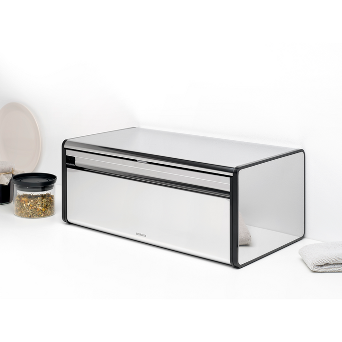 Broodtrommel met klepdeksel - Brilliant Steel